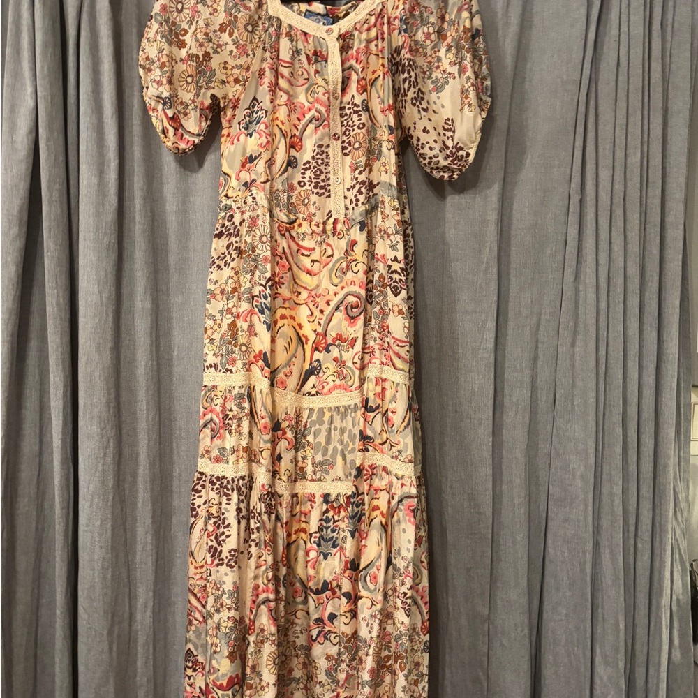 Johnny Was Multicolor Paisley Maxi Dress